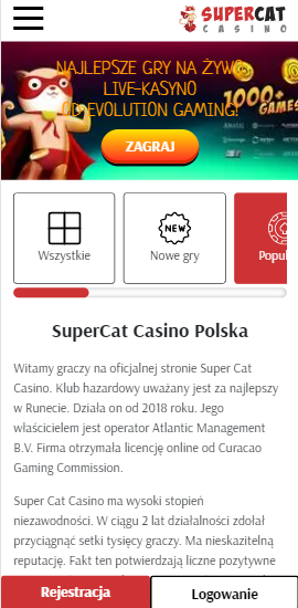 supercat kasyno wzornictwo